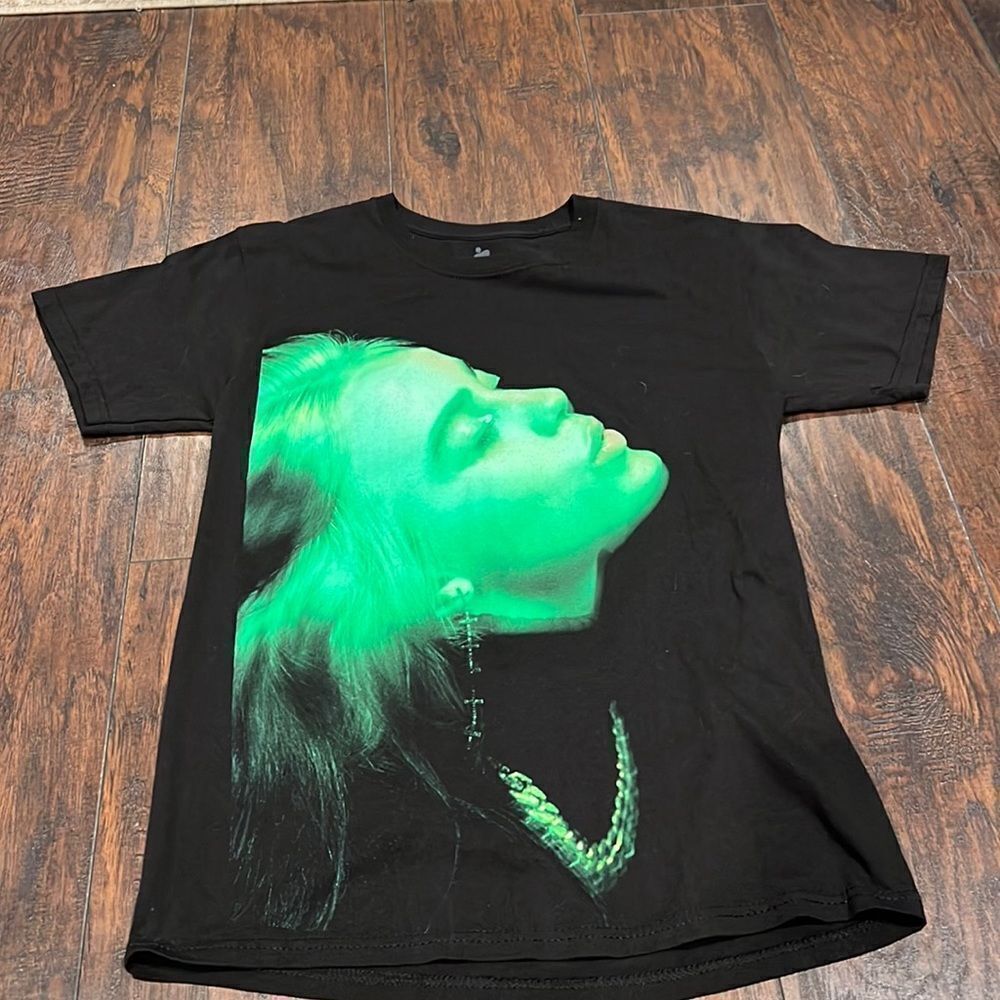 Billie Eilish Stay Home World Tour Face T Shirt size S EUC